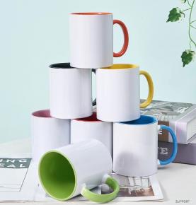 11oz Ceramic Mugs Inner Colored with handle